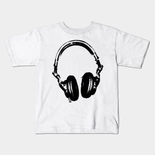 DJ Headphones Stencil Style Kids T-Shirt